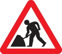 image of a road works sign